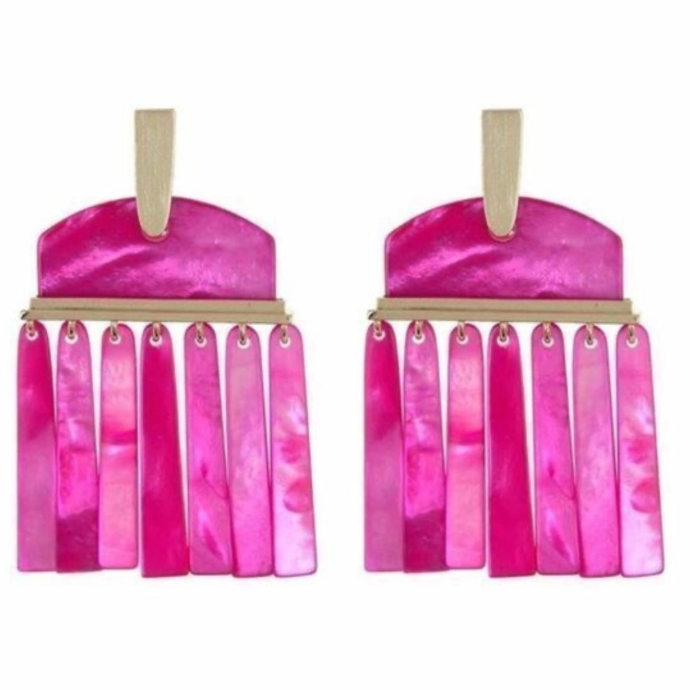 Kendra Scott Layne Statement Earrings In Magenta Pearl - Brand New NWT $140
